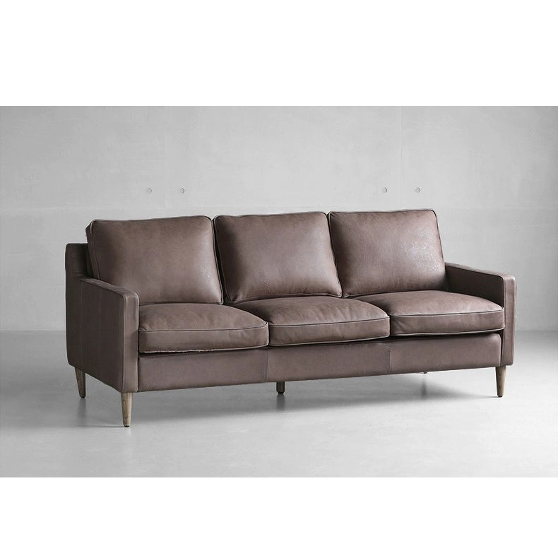 Luxurious Camel Dark Brown Sofa - Solid Birch Wood Frame with Cotton Down Leathaire Upholstery hxcyj-1344