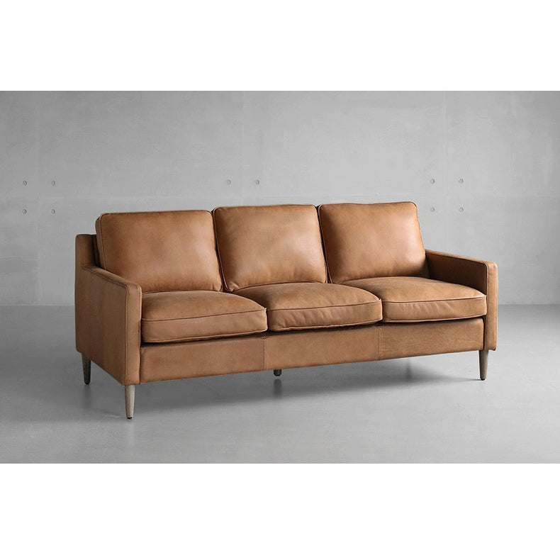 Luxurious Camel Dark Brown Sofa - Solid Birch Wood Frame with Cotton Down Leathaire Upholstery hxcyj-1344