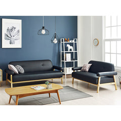 Premium Dark Gray Faux Leather Sofa with Solid Wood Frame - Modern & Comfortable Seating for Living Room hxcyj-1346