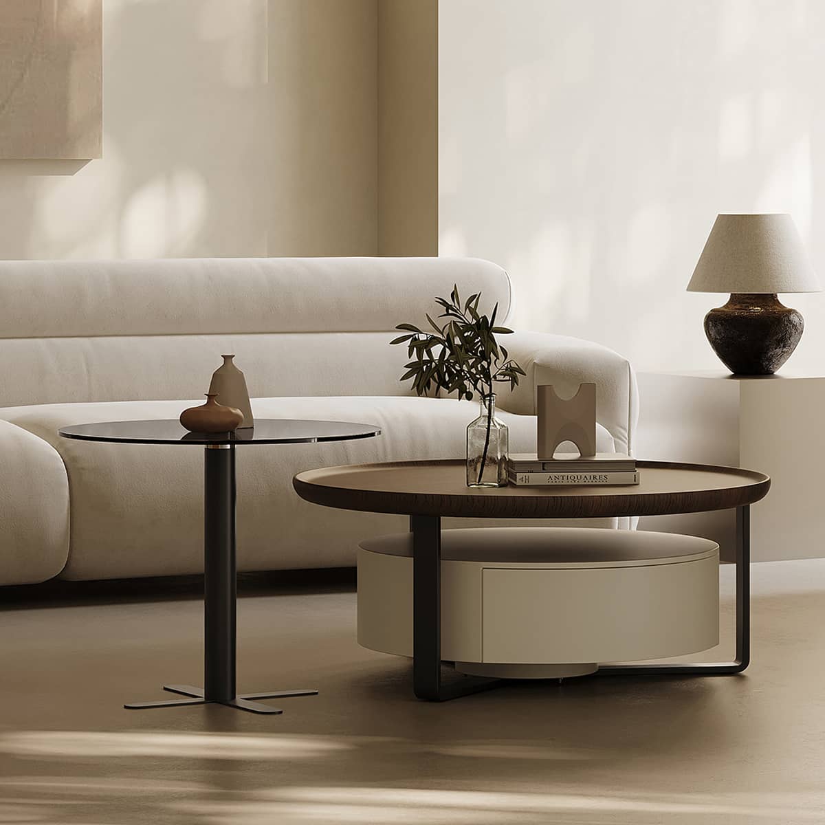 Modern Coffee Table | Sleek Carbon Steel Tempered Glass Design hxj-2704