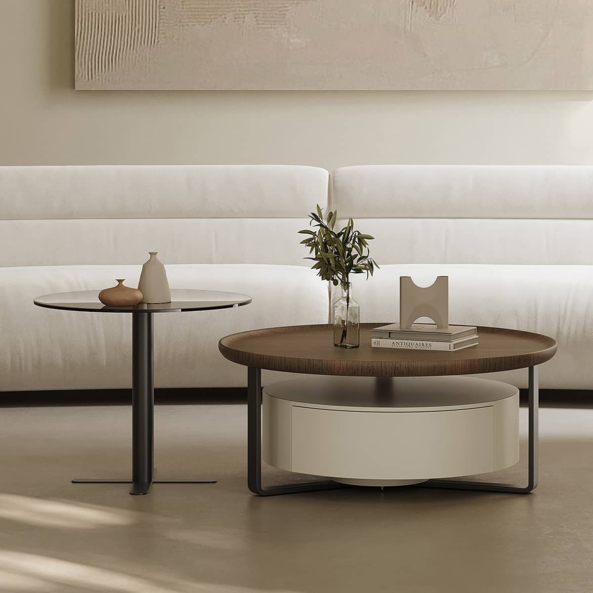 Modern Coffee Table | Sleek Carbon Steel Tempered Glass Design hxj-2704