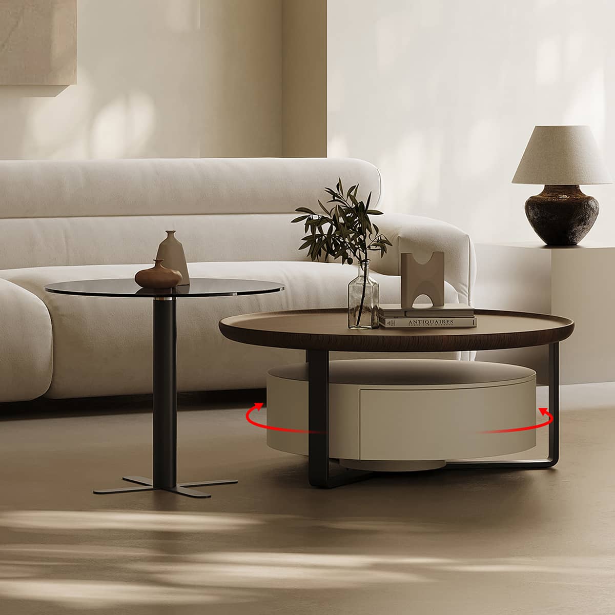 Modern Coffee Table | Sleek Carbon Steel Tempered Glass Design hxj-2704