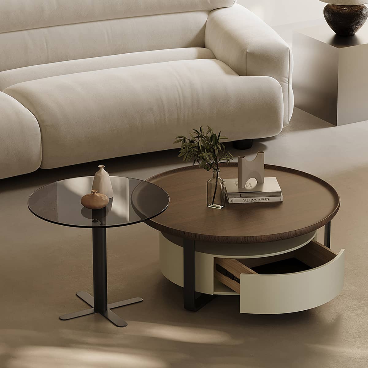 Modern Coffee Table | Sleek Carbon Steel Tempered Glass Design hxj-2704