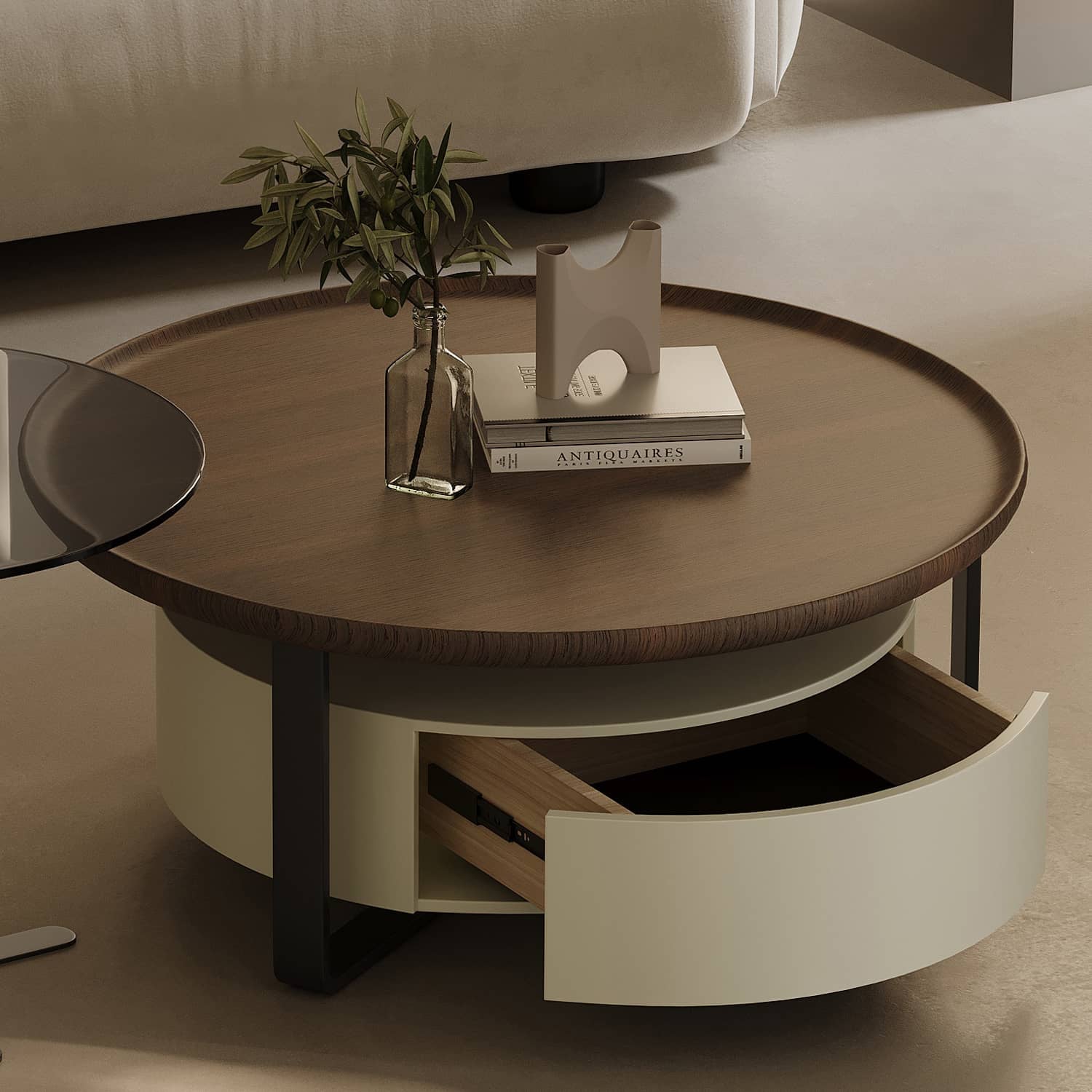 Modern Coffee Table | Sleek Carbon Steel Tempered Glass Design hxj-2704