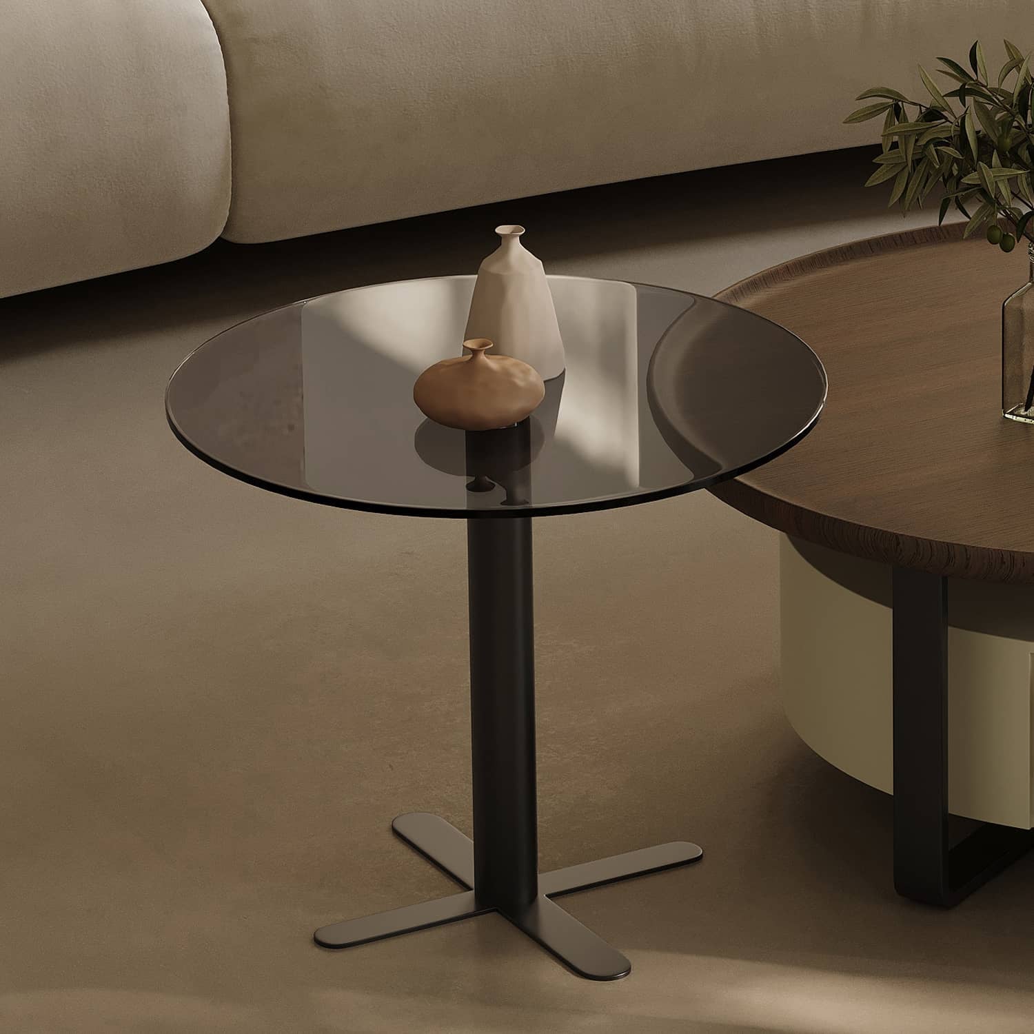 Modern Coffee Table | Sleek Carbon Steel Tempered Glass Design hxj-2704