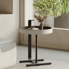 Sleek Carbon Steel Coffee Table with Stylish Faux Leather Surface - Modern Design hxj-2705