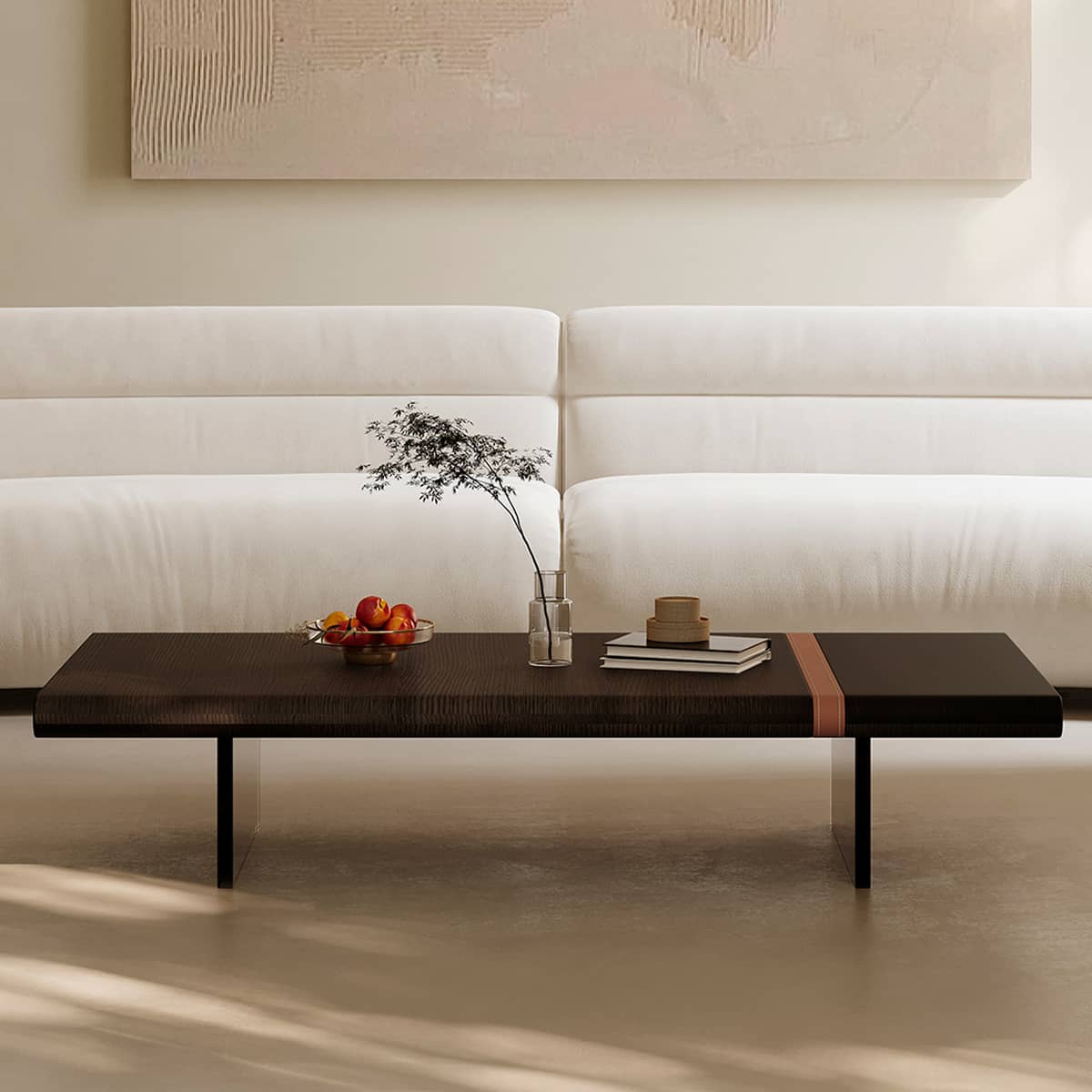 Modern Acrylic Faux Leather Tea Table - Stylish & Durable Coffee Table for Living Room Decor hxj-2714