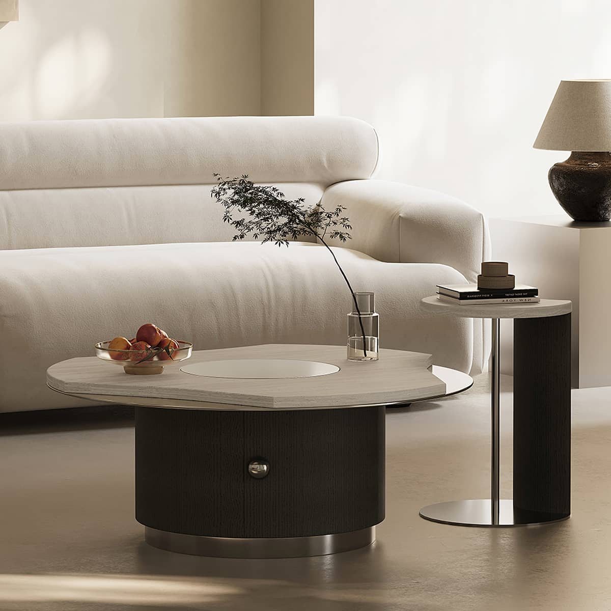 Stainless Steel Marble Coffee Table - Elegant & Durable Design for Modern Living Spaces hxj-2721