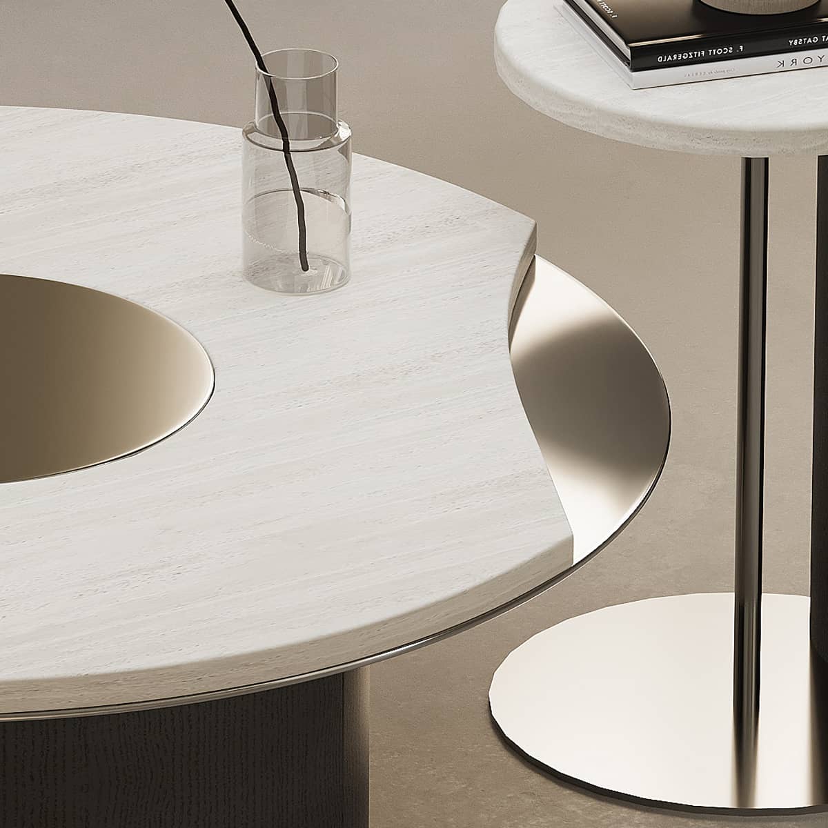 Stainless Steel Marble Coffee Table - Elegant & Durable Design for Modern Living Spaces hxj-2721