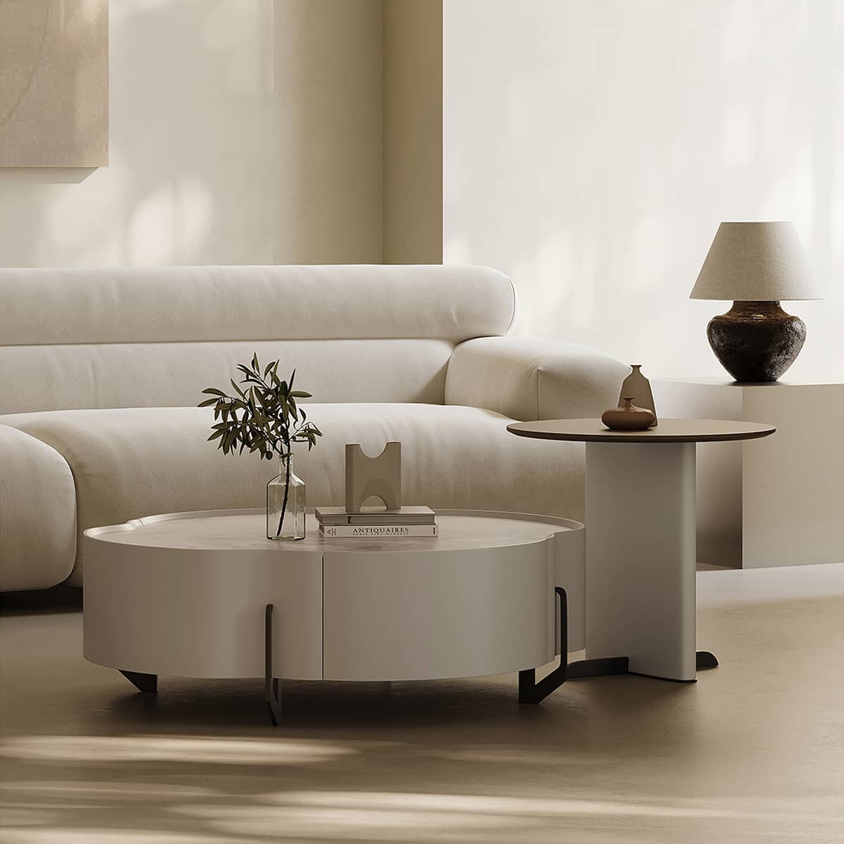 Modern Coffee Table | Carbon Steel Frame & Sintered Stone Top | Stylish Living Room Furniture hxj-2724