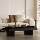 Solid Wood and Tempered Glass Coffee Table - Elegant Design for Modern Living Spaces hxj-2725