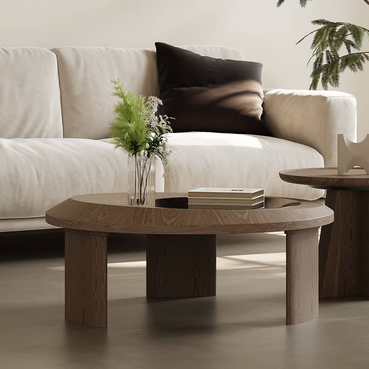 Sleek Tempered Glass Coffee Table - Modern Stylish Accent for Any Room hxj-2727