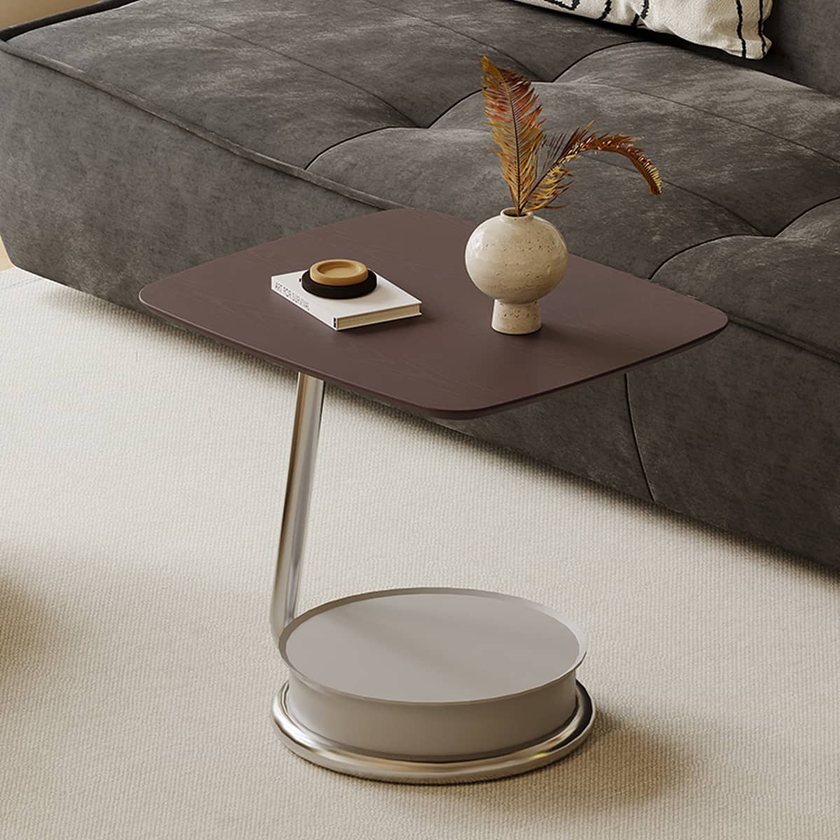 Stylish Faux Leather Stainless Steel Coffee Table - Modern Design for Elegant Living Spaces hxj-2728