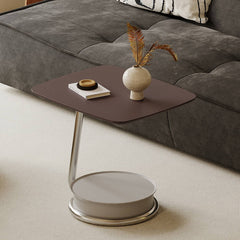 Stylish Faux Leather Stainless Steel Coffee Table - Modern Design for Elegant Living Spaces hxj-2728