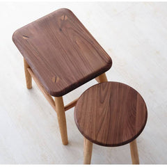 Stunning Natural Wood Stools in Cherry, Black Walnut, and Oak Finishes - Perfect for Every Home Decor hykmq-743