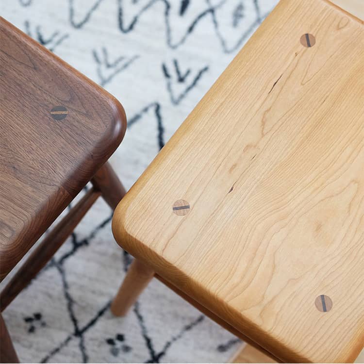 Stunning Natural Wood Stools in Cherry, Black Walnut, and Oak Finishes - Perfect for Every Home Decor hykmq-743