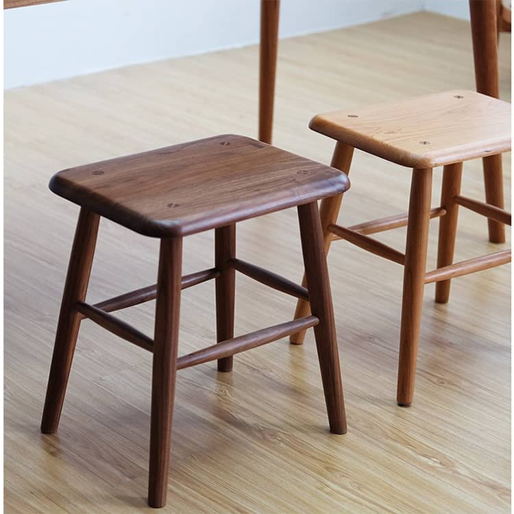 Stunning Natural Wood Stools in Cherry, Black Walnut, and Oak Finishes - Perfect for Every Home Decor hykmq-743