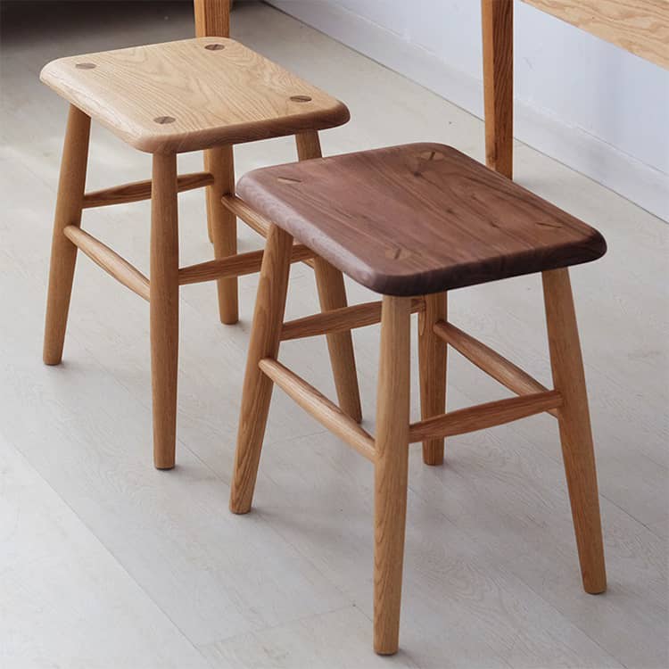 Stunning Natural Wood Stools in Cherry, Black Walnut, and Oak Finishes - Perfect for Every Home Decor hykmq-743