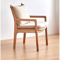 Sleek Mid-Century Modern Chair with Orange, Off-White, and Yellow Leathaire - Natural Oak, Cherry, and Light Brown Wood Finish hykmq-745