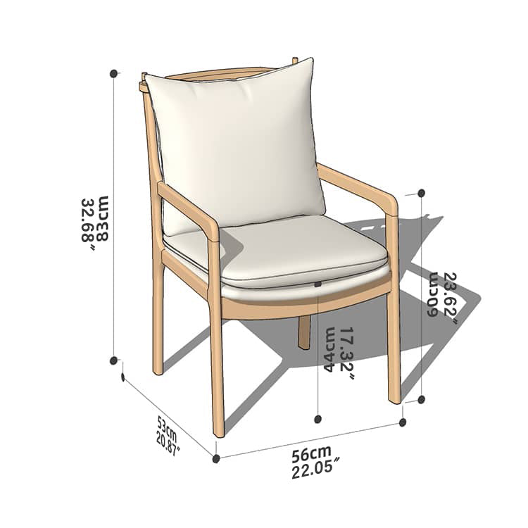 Sleek Mid-Century Modern Chair with Orange, Off-White, and Yellow Leathaire - Natural Oak, Cherry, and Light Brown Wood Finish hykmq-745