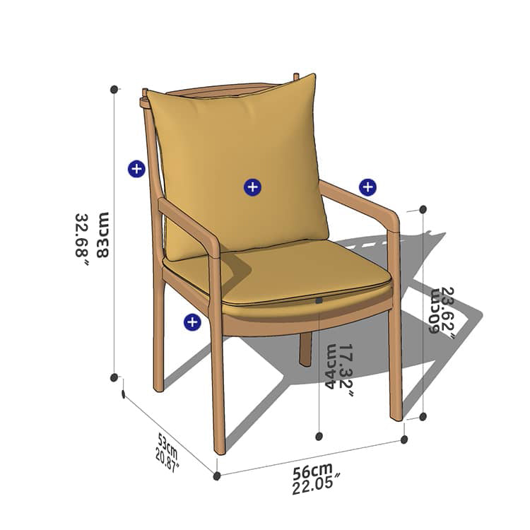 Sleek Mid-Century Modern Chair with Orange, Off-White, and Yellow Leathaire - Natural Oak, Cherry, and Light Brown Wood Finish hykmq-745