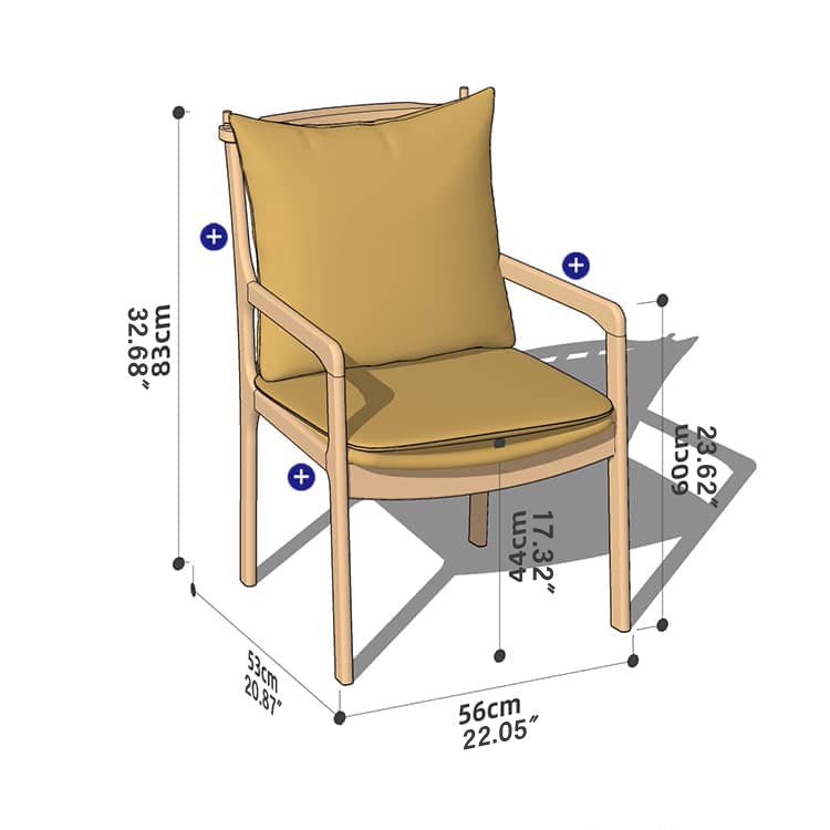 Sleek Mid-Century Modern Chair with Orange, Off-White, and Yellow Leathaire - Natural Oak, Cherry, and Light Brown Wood Finish hykmq-745