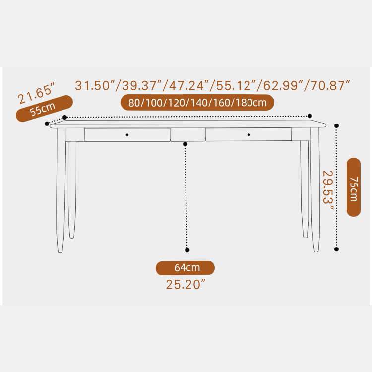 Elegant Cherry Wood and Natural Plywood Desk with Copper Accents hykmq-750