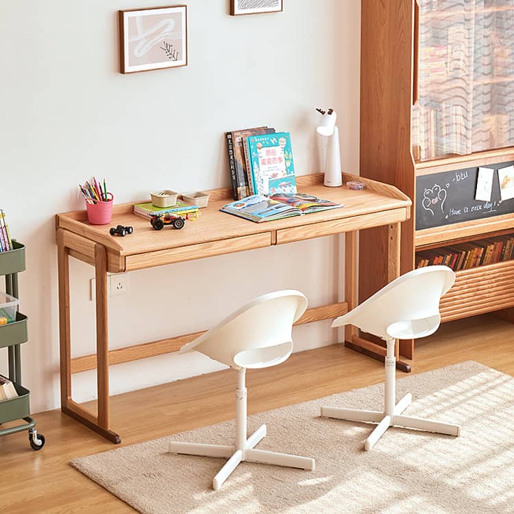 Handcrafted Desk with Natural Wood Finish in Red Oak and Black Walnut hykmq-751