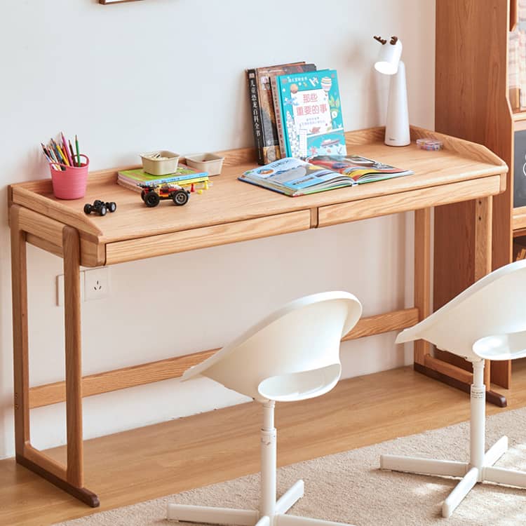 Handcrafted Desk with Natural Wood Finish in Red Oak and Black Walnut hykmq-751