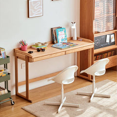 Handcrafted Desk with Natural Wood Finish in Red Oak and Black Walnut hykmq-751