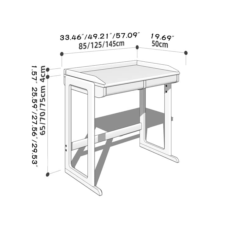 Handcrafted Desk with Natural Wood Finish in Red Oak and Black Walnut hykmq-751