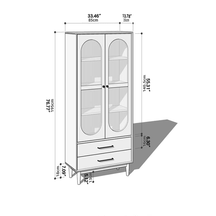 Stunning Cherry Wood & Black Cabinet with Glass and Metal Accents - Perfect for Modern Interiors hykmq-761