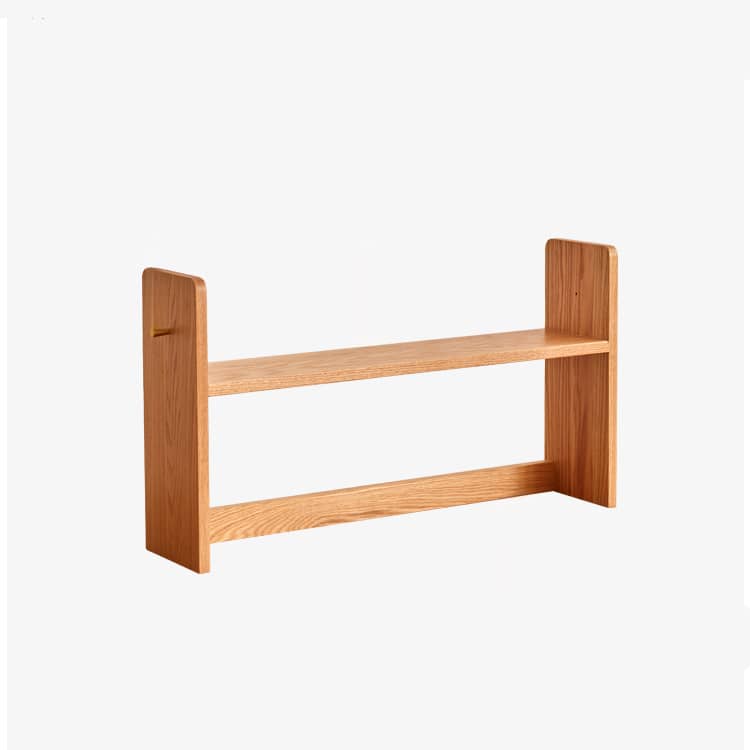 Elegant Red Oak Storage Rack with Copper Accents - Perfect for Any Space hykmq-763