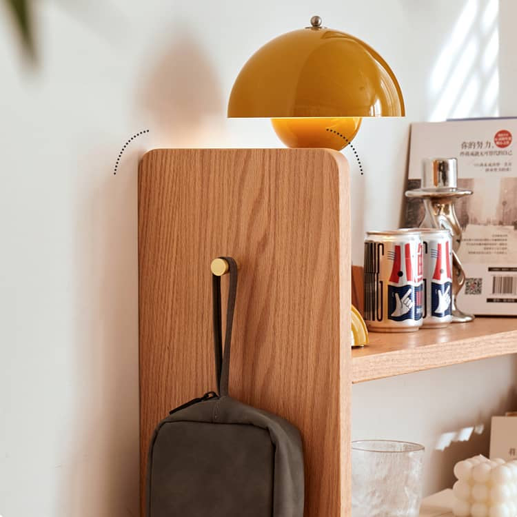 Elegant Red Oak Storage Rack with Copper Accents - Perfect for Any Space hykmq-763