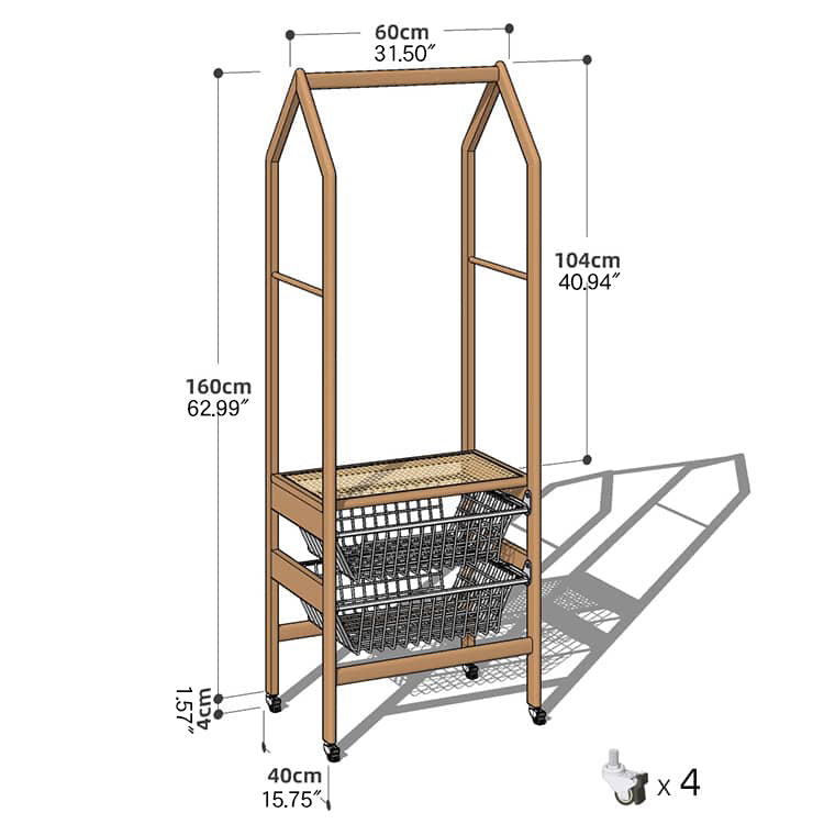 Luxurious Natural Cherry Wood & Metal Coat Hanger with Elegant Rattan and Nylon Options hykmq-765