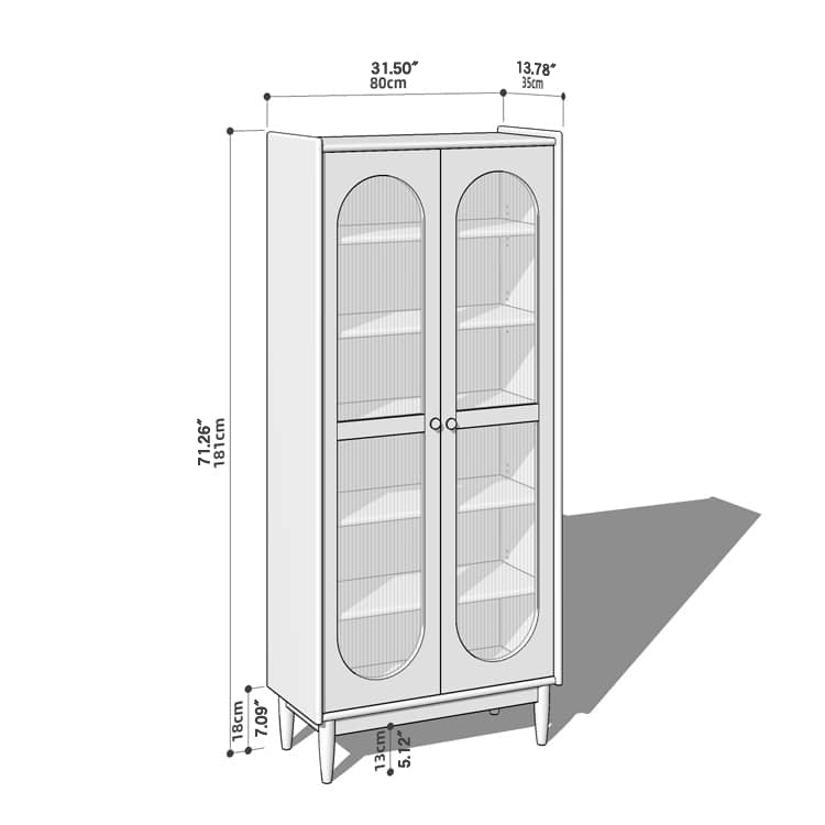 Elegant Cherry Wood & Plywood Cabinet with Copper Accents and Glass Doors hykmq-767