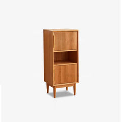 Elegant Cherry Wood and Aluminum Alloy Cabinet - Natural Finish hykmq-769