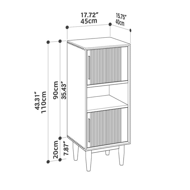 Elegant Cherry Wood and Aluminum Alloy Cabinet - Natural Finish hykmq-769