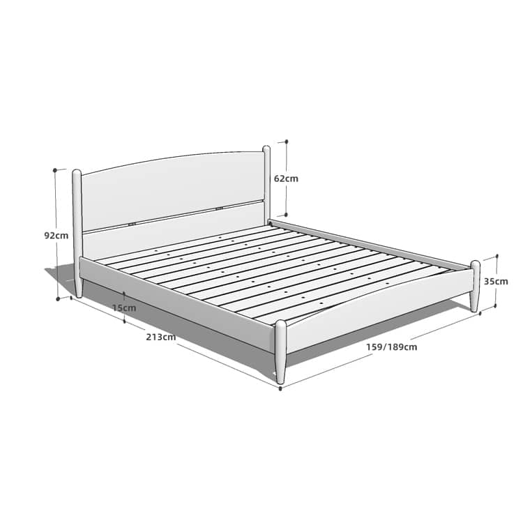 Modern Queen Cherry Wood Bed in Natural Wood Color Durable Cal King Design for Your Room hykmq-771