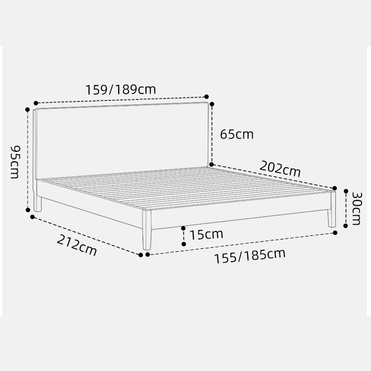 Modern Cherry Wood California King Size Bed – Durable Design with Beech Wood Frame Queen Size hykmq-772