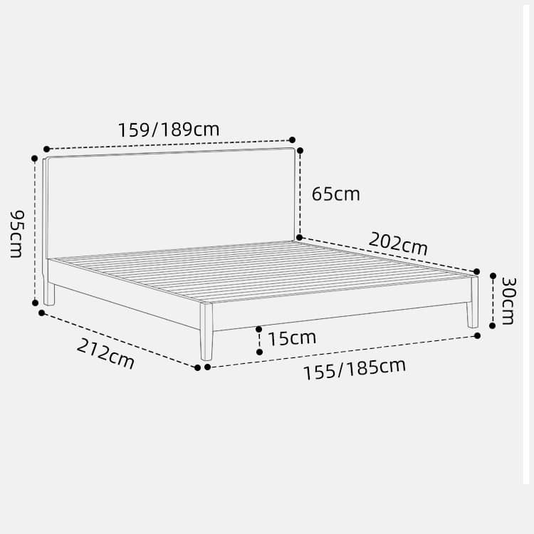 Modern Cherry Wood California King Size Bed – Durable Design with Beech Wood Frame Queen Size hykmq-772