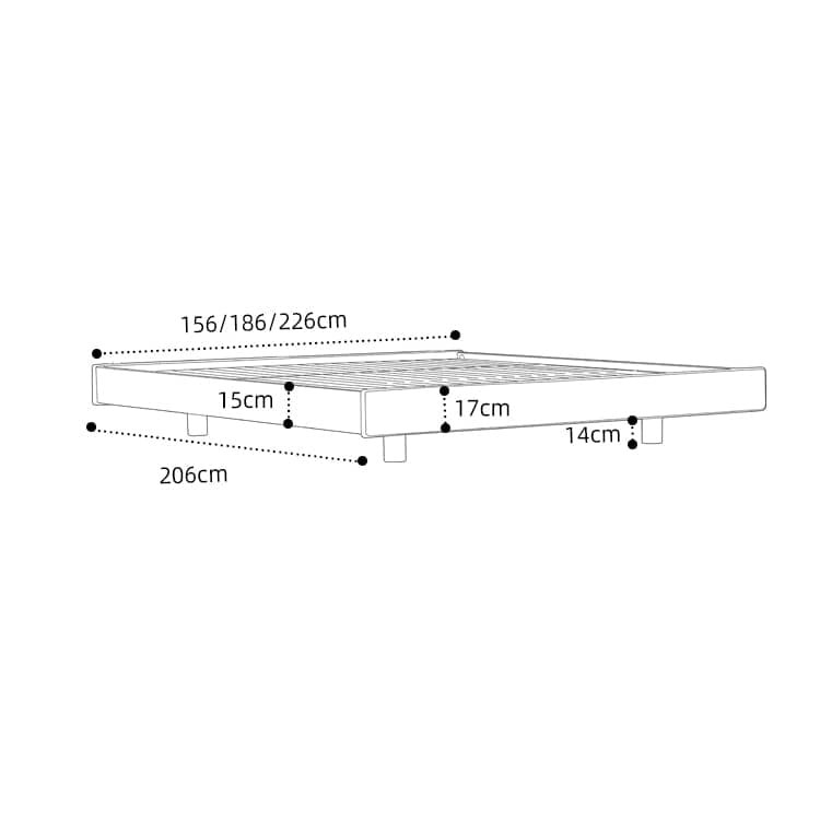 Minimalistic King Size Cherry Wood Bed Frame without Headboard Sturdy Queen Size for Bedroom hykmq-774