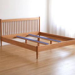 Minimalistic Cal King Cherry Wood Bed Frame - Perfect Design for Your Bedroom hykmq-776