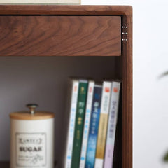 Premium Nightstand in Elegant Brown Black Walnut Finish hykmq-779