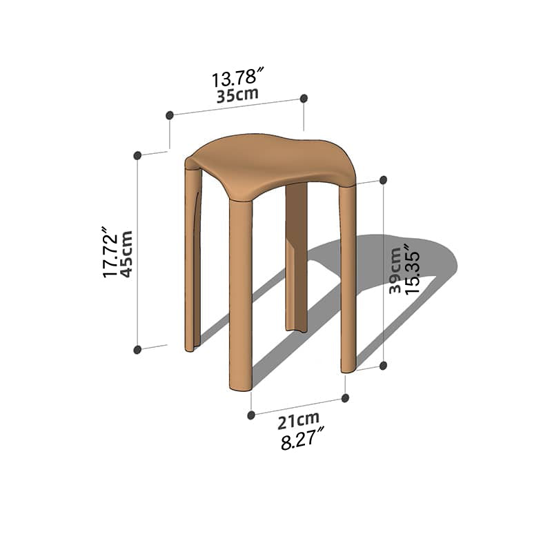 Elegant Natural Wood Stool - Rich Brown Cherry & Black Walnut Finish hykmq-780