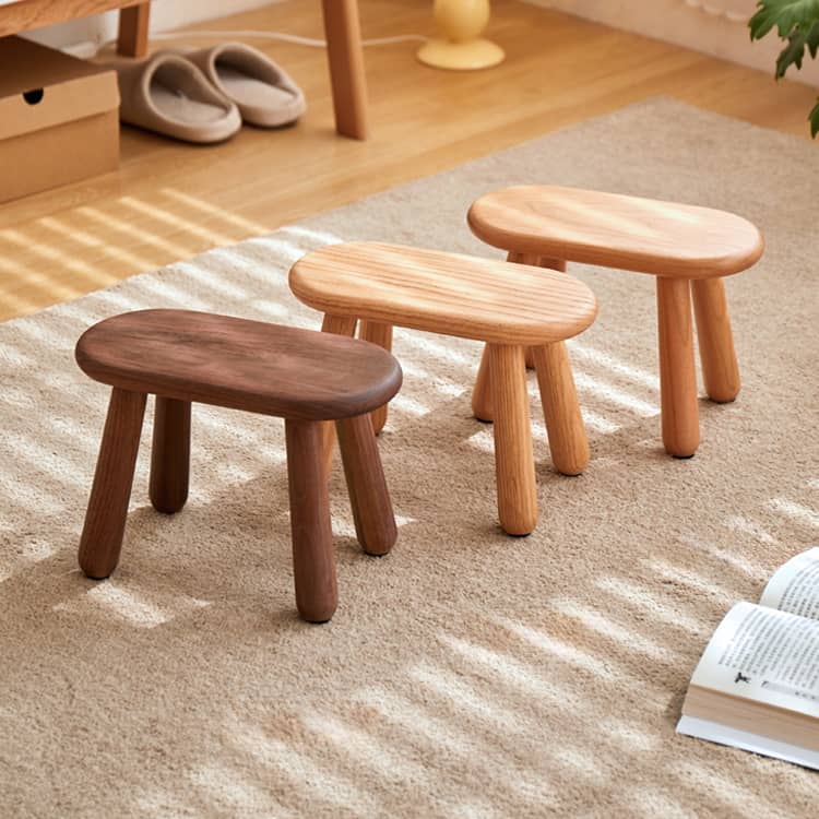 Elegant Handmade Stool in Rich Wood Colors: Red Oak, Cherry, Black Walnut hykmq-781