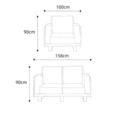 Luxurious Off White Sofa with Natural Cherry Wood Accents - Comfortable Cotton, Down, Foam & Faux Leather Upholstery hykmq-784