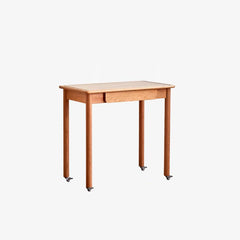 Elegant Multi-Material Table: Cherry Wood, Plywood, Metal & Nylon Elements hykmq-785