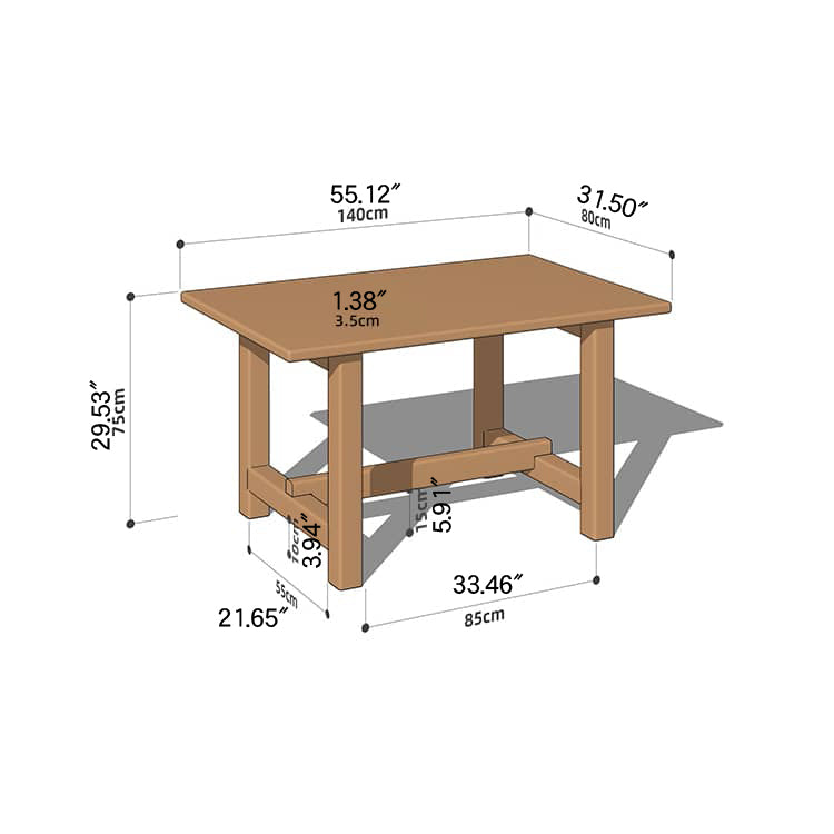 Modern Rectangular Cherry Wood Dining Table - Perfect for Dining Room hykmq-786