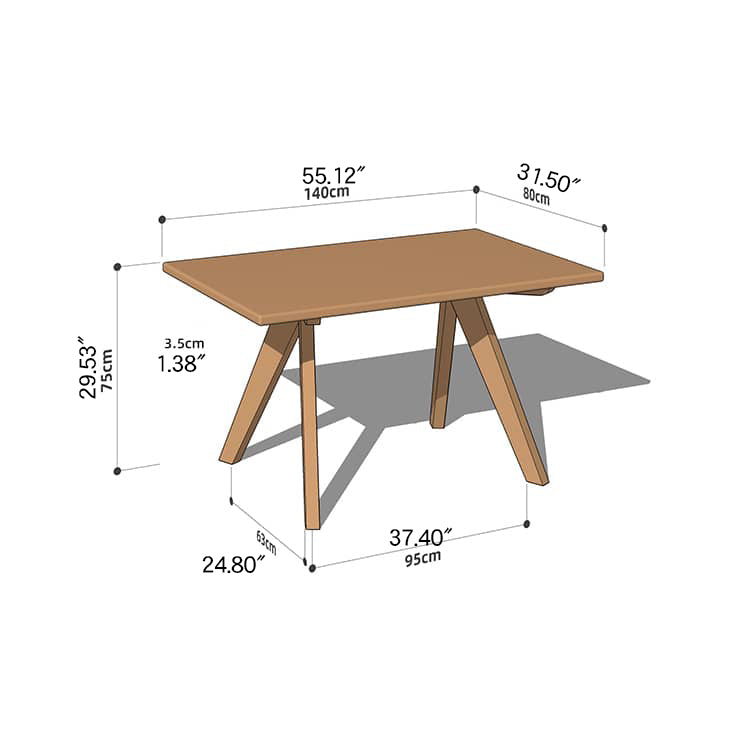 Modern Rectangular Cherry Wood Dining Table - Perfect for Dining Room hykmq-786